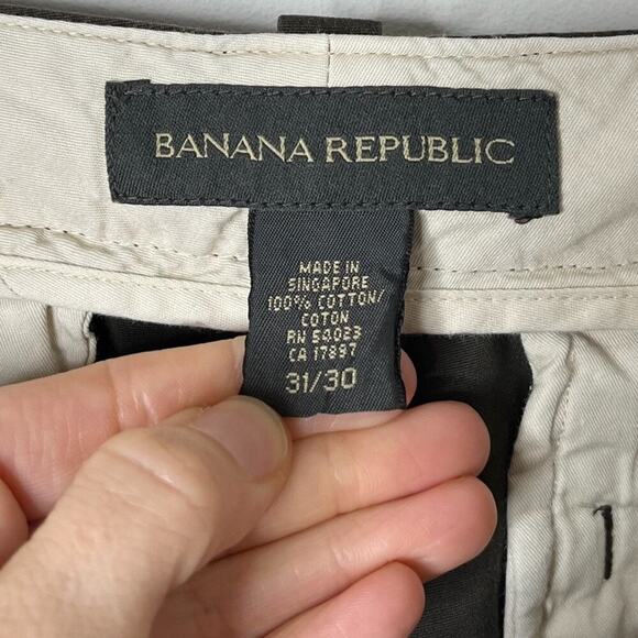 Banana Republic Men's Chino Pants 31/30 Brown Green Trousers Slacks 100% Cotton - Picture 6 of 7
